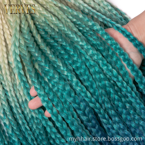 Crochet braid 22 Roots/pack Ombre Synthetic Braiding Hair extension Heat Fiber Bulk Colorful 24 inch box braid